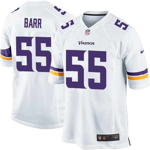 Men's Game Anthony Barr Nike Jersey White Road - #55 NFL Minnesota Vikings